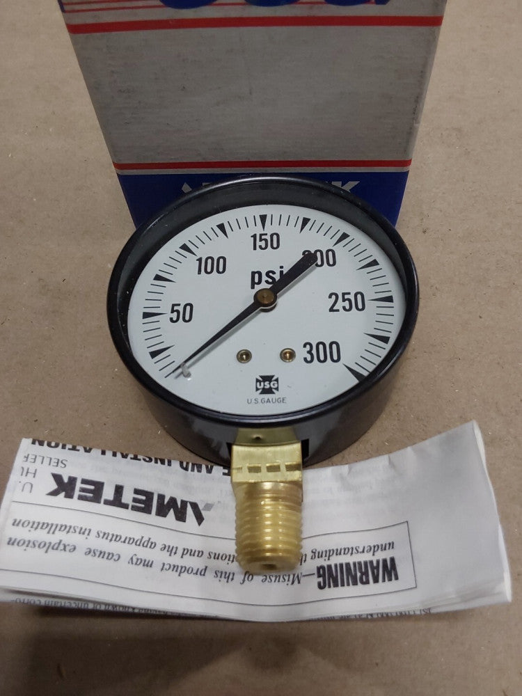 NEW 2 1/2" USG P-500 0-300psi Pressure Gauge