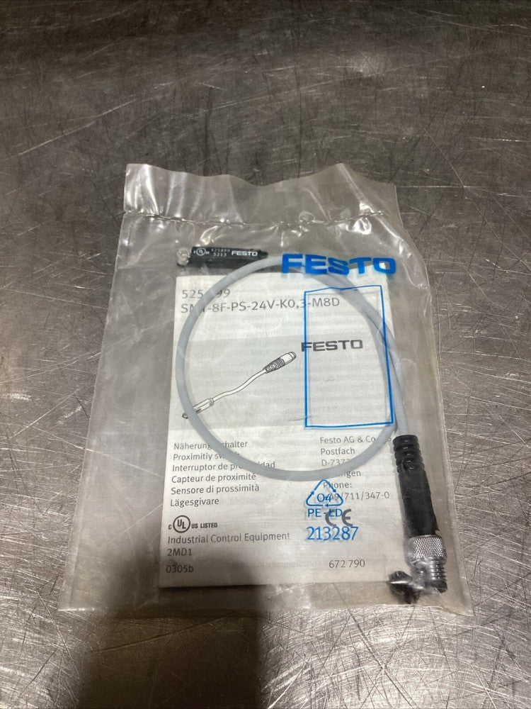 FESTO SMT-8F-PS-24V-K0,3-M8D Proximity Switch, NOS Surplus