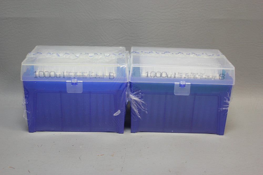 LOT of 2 RACKS GENESEE SCIENTIFIC 1000 ul Barrier Pipet Tips Low Binding 23-430
