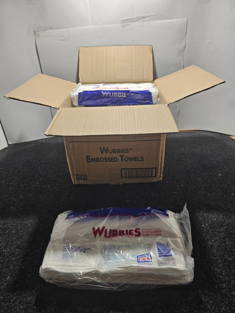(QTY 500) Graham Beauty Wubbies 1200 12" X 24" 2 Ply Embossed Towels, Disposable