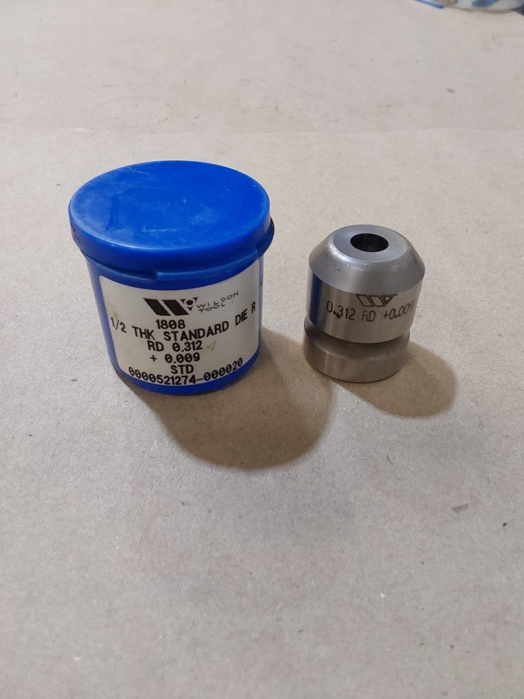 NEW WILSON TOOL 1808 1/2 THK STANDARD DIE R RD 0.312 + 0.009 STD
