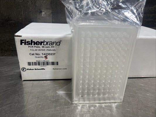(5)Fisherbrand™ 96-Well Low-Profile, Skirted PCR Plates, Natural. Cat 142230237