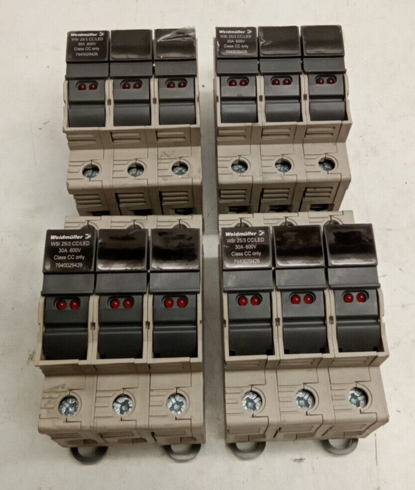 WEIDMULLER 7940029426 3 Pole 30A 600V Fuse Holder WSI 25/3 CC/LED