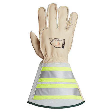 Endura 365Dlx6-Xl Leather Gloves, Horsehide, Extended Gauntlet, White, Xl, 1 Pr