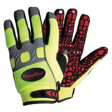 Refrigiwear 0379Rhvlxlg Hi-Vis Cold Protection Gloves, Synthetic Leather Palm,