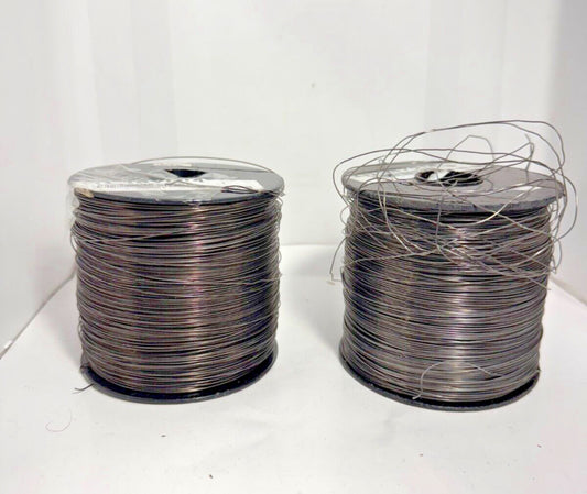 (Lot of 2) Malin Baling Wire Bare 24 gauge 0.023" diam ~3500 ft each