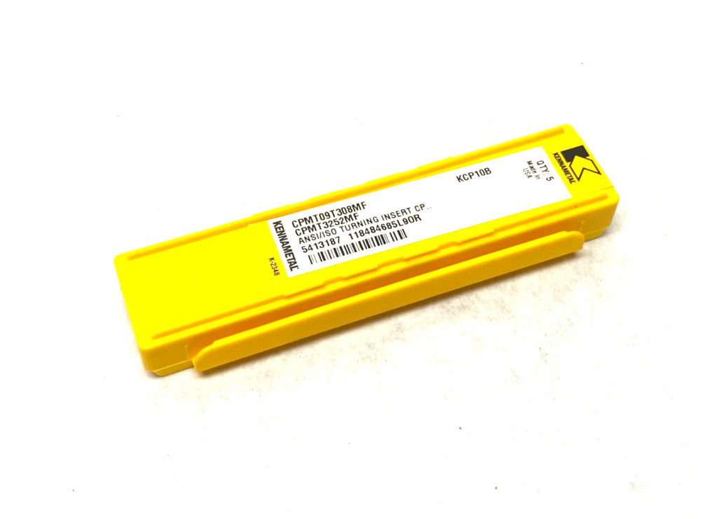 Kennametal 5413187 Screw-On CPMT Inserts Grade KCP10B CPMT09T308MF PKG OF 5