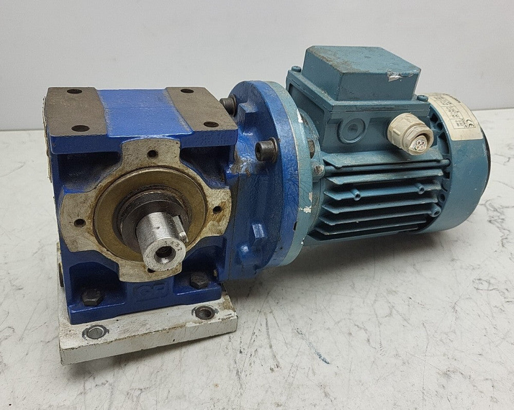 Abb MU63B11-4 MK129054-S Ac Motor w/ Rossi MR-IV-40U02A Gear Reducer 70:1 Ratio