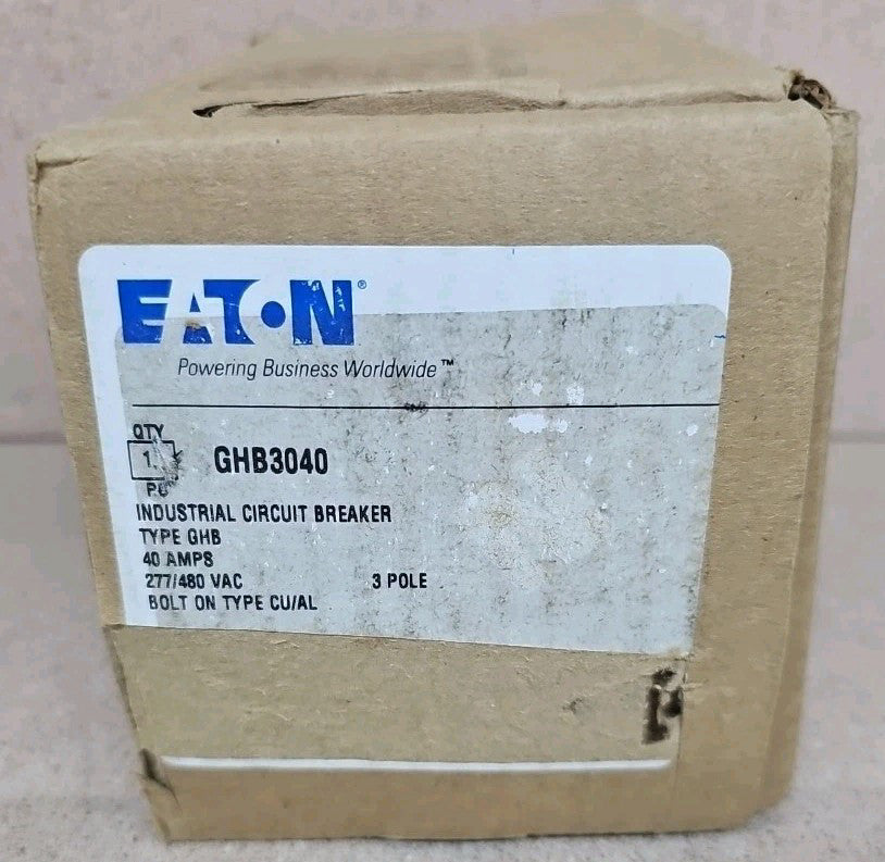 EATON GHB3040 CIRCUIT BREAKER  40A 3P 480V NT QR CODE
