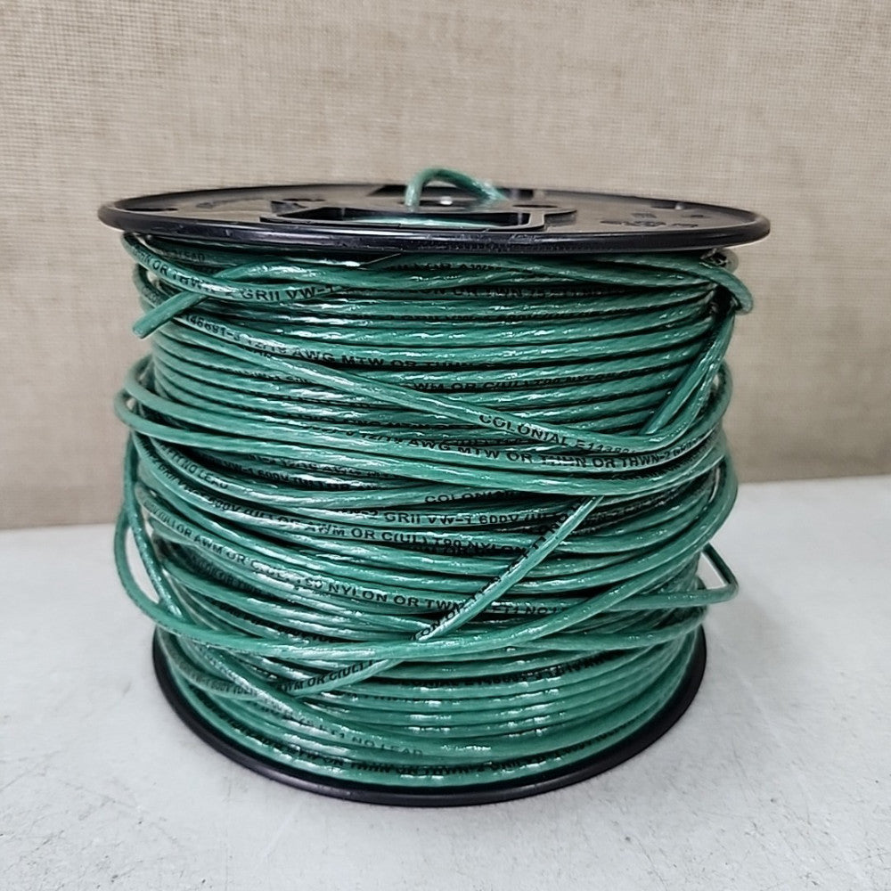 NEW Colonial Wire & Cable Co. E148891-J 600V 12/19 AWG Green Wire 500Ft.