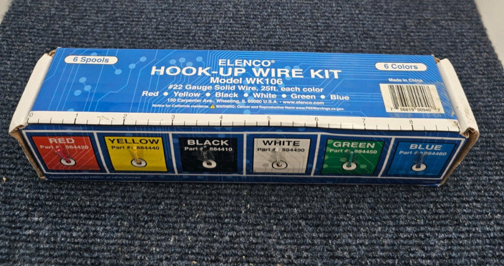 ( 6 PIECES ) Elenco Solid Hook-Up Wire 6 Colors In A Dispenser
