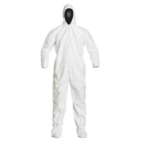 Dupont Ic105swhxl0025cs Disposable Coverall, Hooded, Xl, Tyvek(R) Isoclean(R),