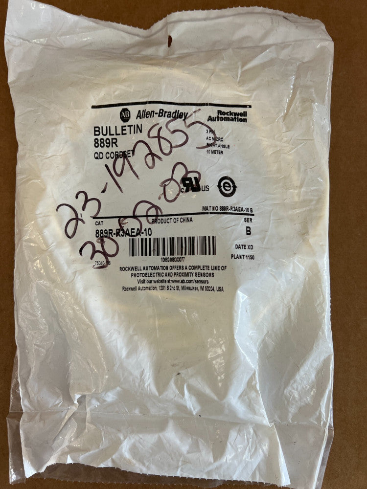 ALLEN BRADLEY, 889R-R3AEA-10 QD CORDSET 3 PIN 10m MAKE OFFER!