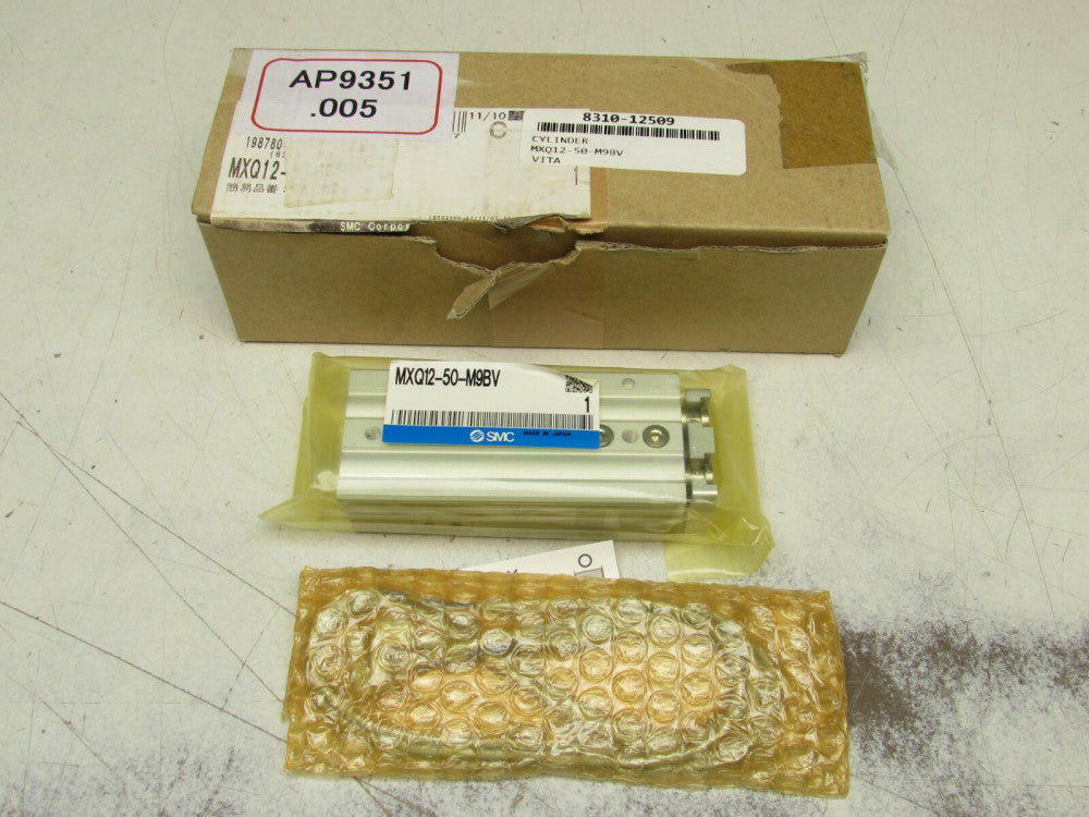 SMC MXQ12-50-M9BV TABLE CYLINDER 50MM STROKE W/AUTO SWITCH NEW IN BOX/BAG M/O!!