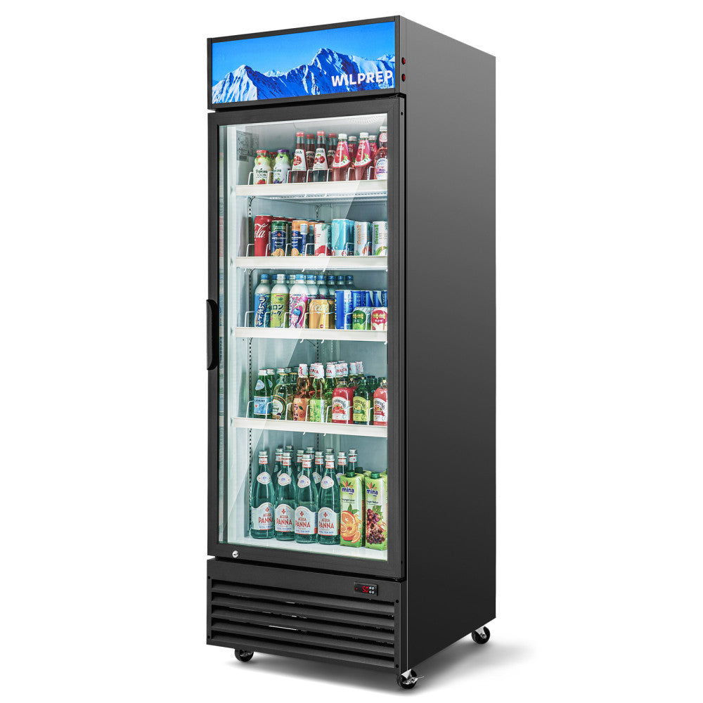 22.4 Cu.ft Commercial Glass Swing Door Refrigerator Merchandiser Display 28"