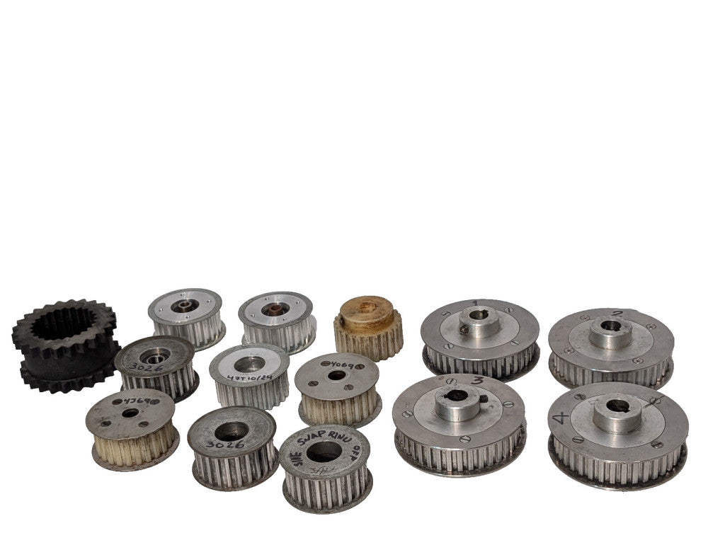Lot of 14: Martin No. 7 Quadra Flex Coupling Sleeve, Gear Belt Pulleys, Assorted