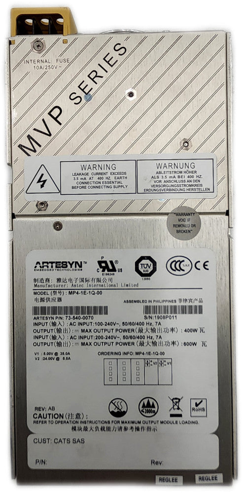 Artesyn MP4-1E-1Q-00 73-540-0070 600W Power Supply Used 