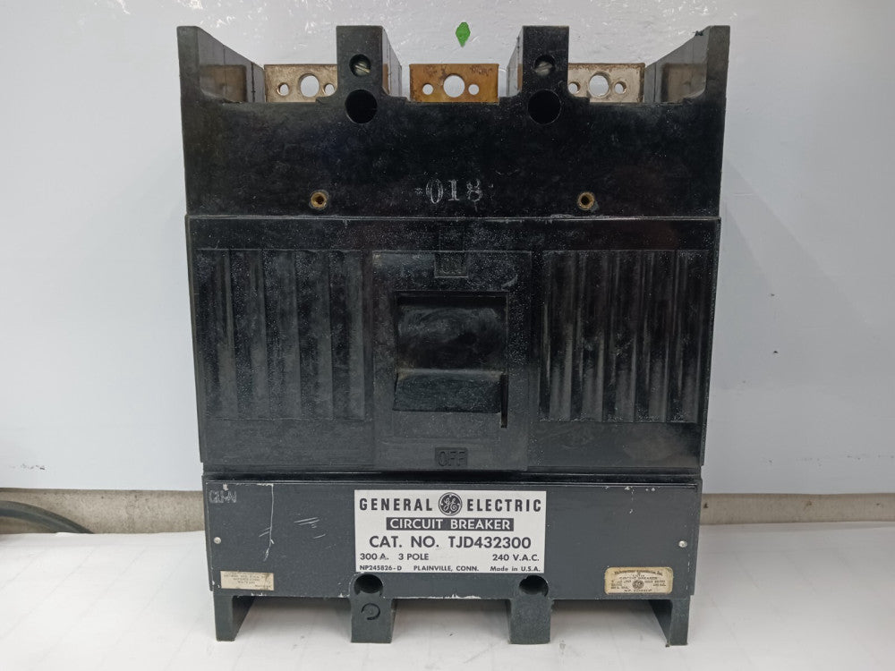 GE 300 AMP CIRCUIT BREAKER 3 POLE 240 VAC TJD432300