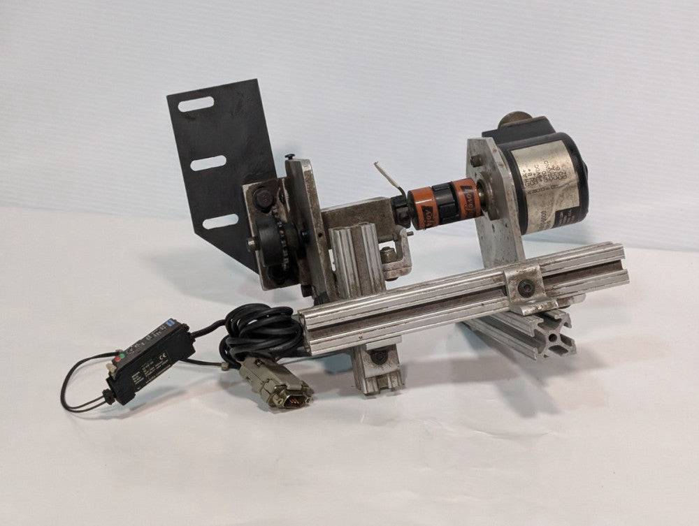 DRC 25D-S1S1B16-5000 Rotary Encoder w FS-M1H Fiber Amp and Mounting Bracket
