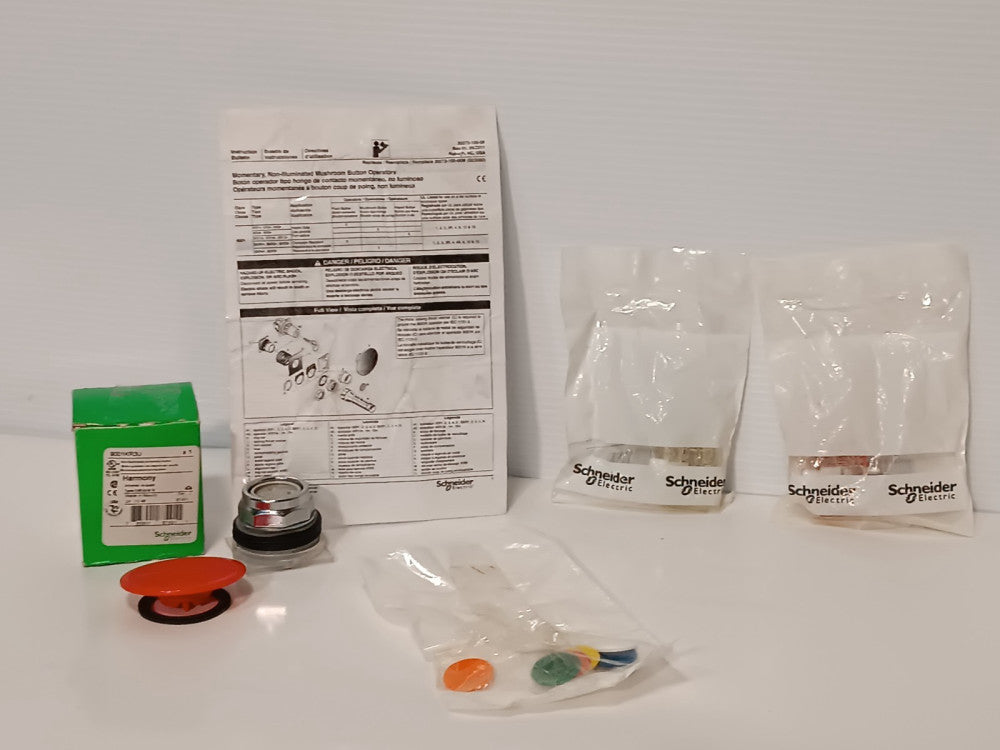 Schneider 9001KR3U Harmony Non-Illuminated Momentary Universal Push Button, Caps
