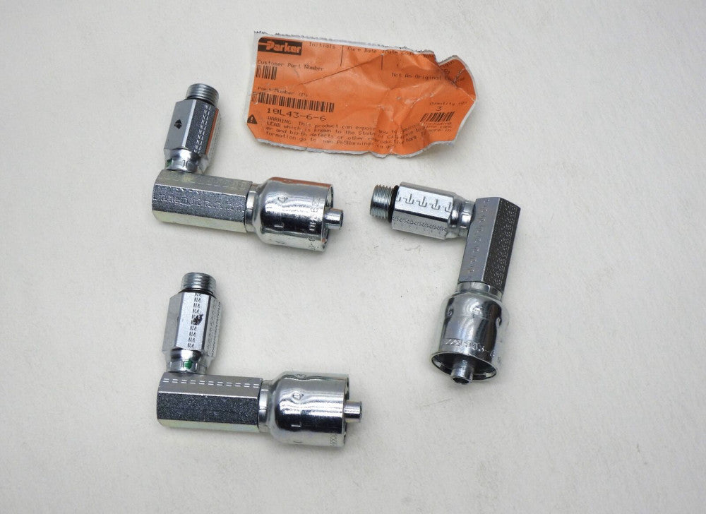 9 p/k OEM Parker 10143-8-4 Crimp Style Hydraulic Hose Fitting - 43 Series