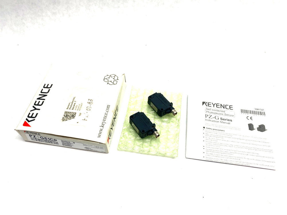 Keyence PZ-G51CP Square Transmissive Thrubeam Sensor Set, M8 Connector Type