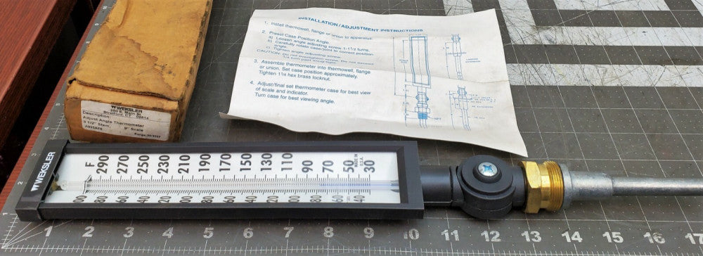 9” Scale Adjustable Angle Thermometer 30/300°F Weksler A935AF6 NEW [B9B1]