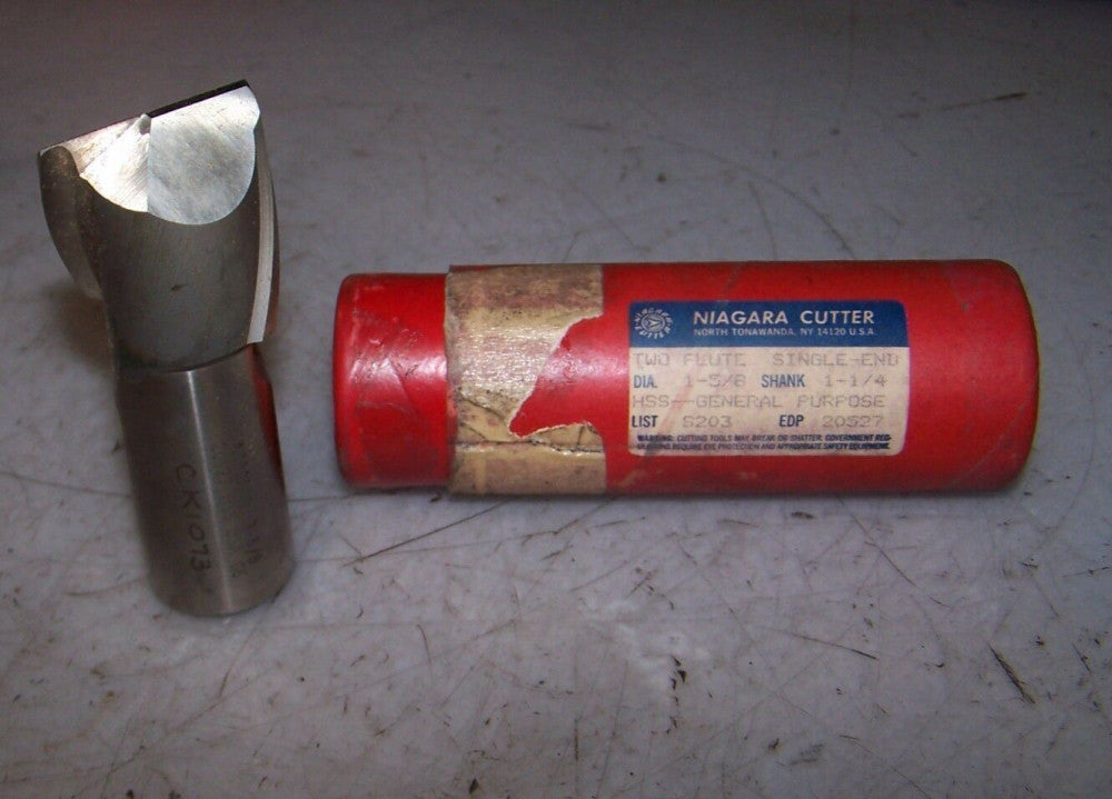 NEW NIAGARA CUTTER 20527 HIGH SPEED STEEL SQUARE NOSE END MILL 2 FLUTE 1-5/8"