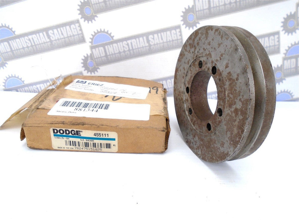 DODGE - 455111 - 1/3V4.75-SH - QD Sheave, 1 Groove - 455111 (New)