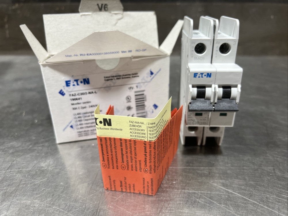 Eaton FAZ-C30/2-NA-L Din Rail Mounted Circuit Breaker Nos Surplus
