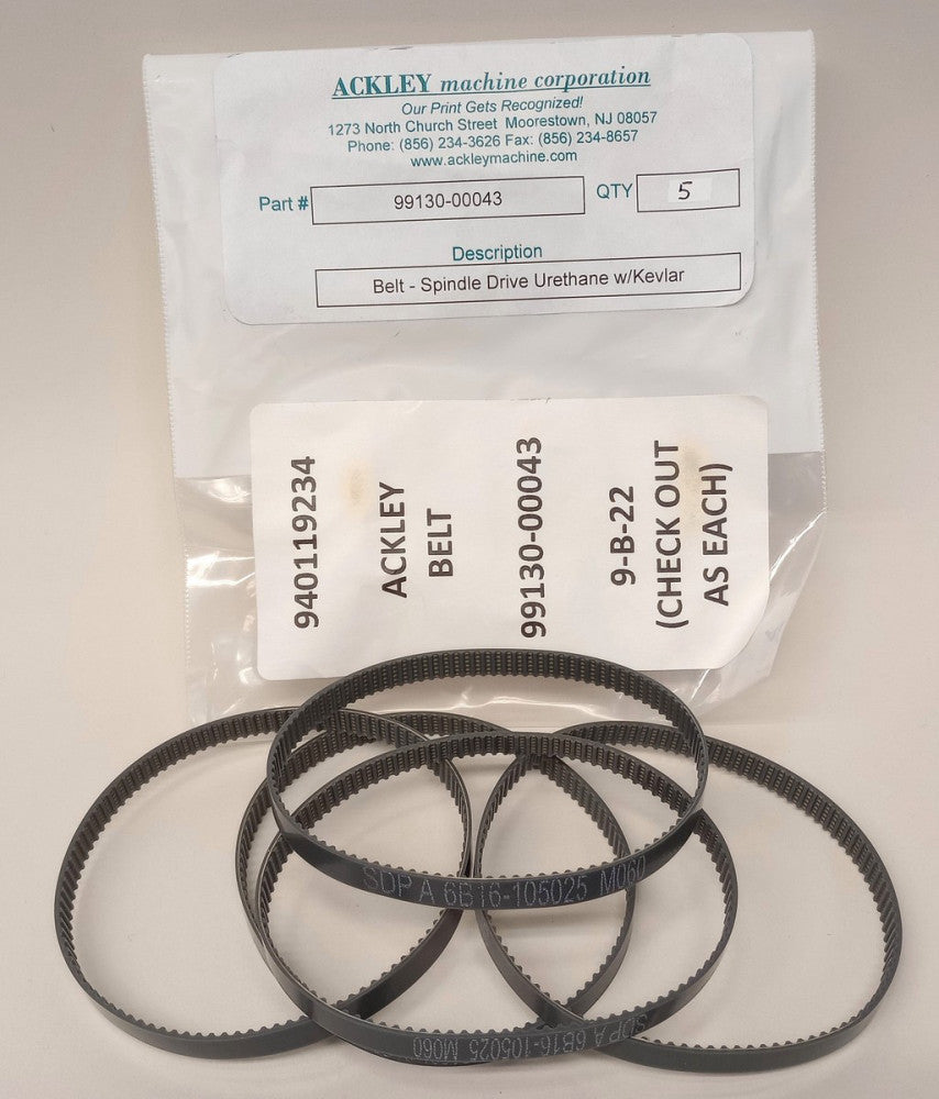 ACKLEY 99130-00043 Spindle Drive Belt SDPA6B16-105025 M060 (Pack Of 5)