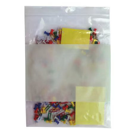 Zoro Select 5Cnx2 Reclosable Bag, Zip Seal, 12 In L, 9 In W, 4 Mil Thick, Low