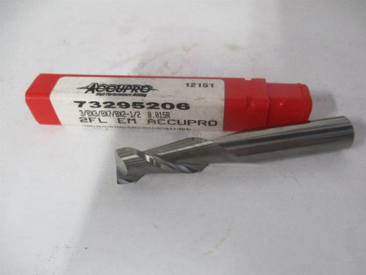 (12181407) 3/8" x 7/8" x 3/8" x 2-1/2" OAL 2Fl Carbide Corner Radius End Mill 