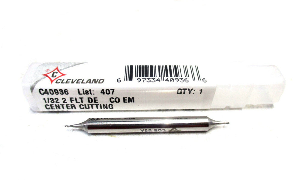 Cleveland (C40936) 1/352 x 3/16 x 3/64 x 2 2Fl CC DE RH Cobalt Square End Mill