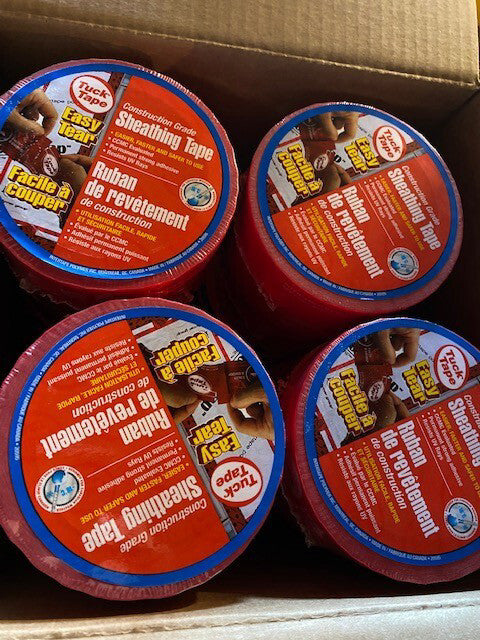 (20 PACK) Tuck Tape Construction Grade Sheathing Tape 60MM x 55M, Easy Tear NEW