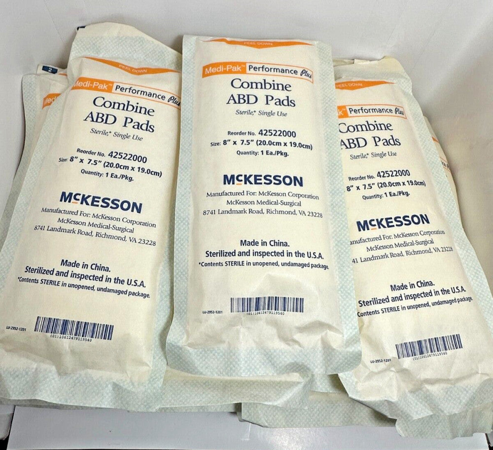 19pcs McKesson Medi-Pak Combine ABD Pads No. 42522000 8" x 7.5" each