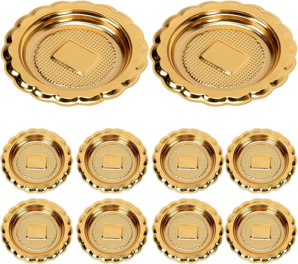 Hemonton 20pcs Mini Cake Boards, Golden Mousse Tray, 2.48in Golden,white 