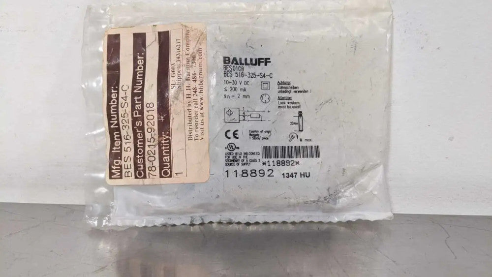 Balluff BES01C8 Inductive Sensor 2mm 10-30VDC BES 516-325-S4-C