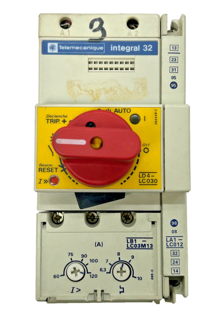 TELEMECANIQUE MOTOR STARTER, INTEGRAL 32, LD4-LC030, LB1-LCO3M13, LA1-LC012