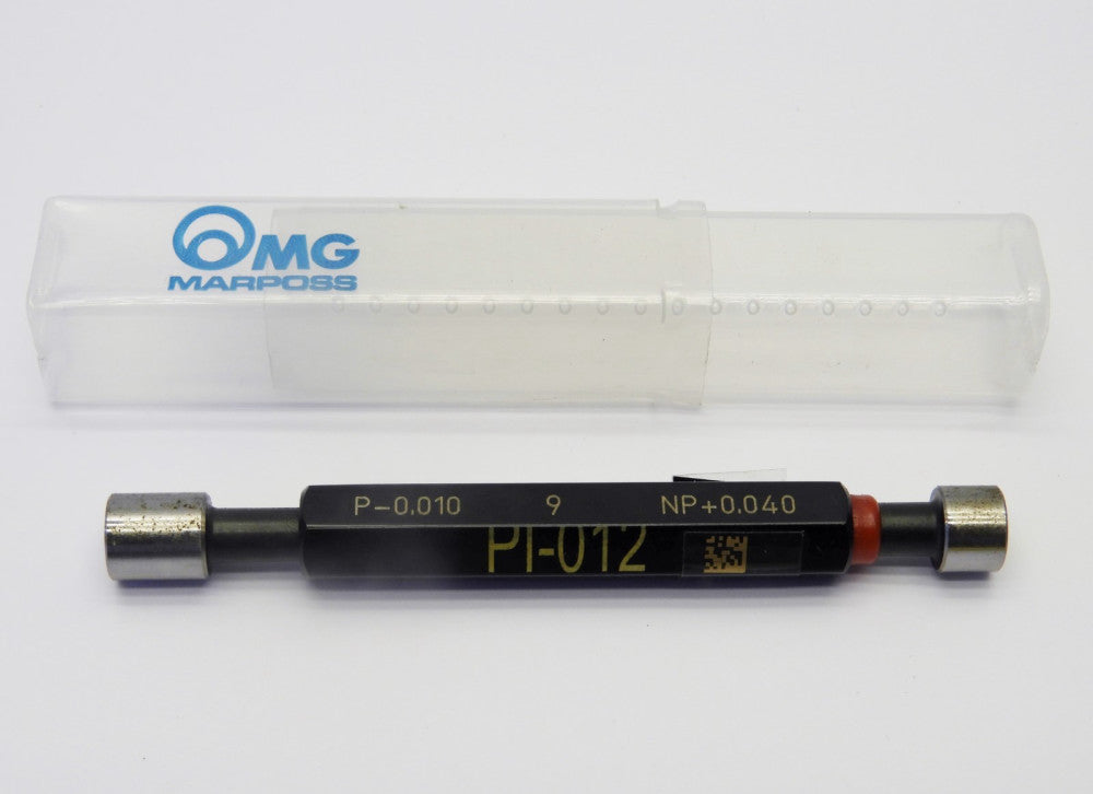 MG Marposs 9mm GO NO-GO Plug Gauge PI-012 P-0.010 NP+0.040 20 Degree C