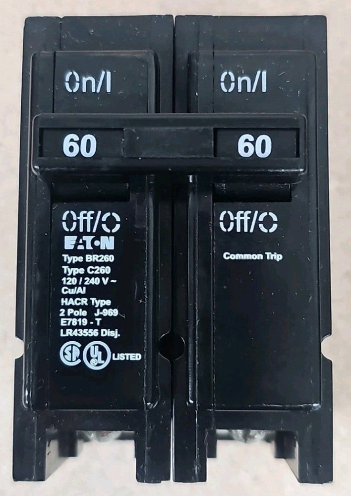 Cutler Hammer BR260 Circuit Breaker 60A 60 Amp 2 Pole 120/240V NTO