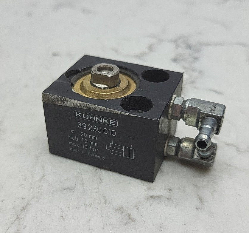 Kuhnke 39.230.010 Compact Pneumatic Air Cylinder 20mm Piston 10mm Stroke 10 Bar