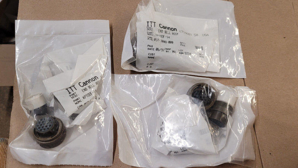Lot Of 3 ITT Cannon KPT00F-14 Circular Connector End Bell Assembly