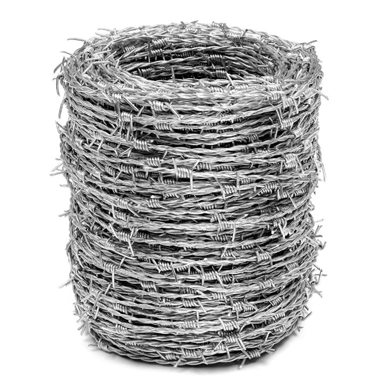 Real Barbed Wire 328ft (100m) 16 Gauge 4 Point - Great for Crafts, Fences, an...