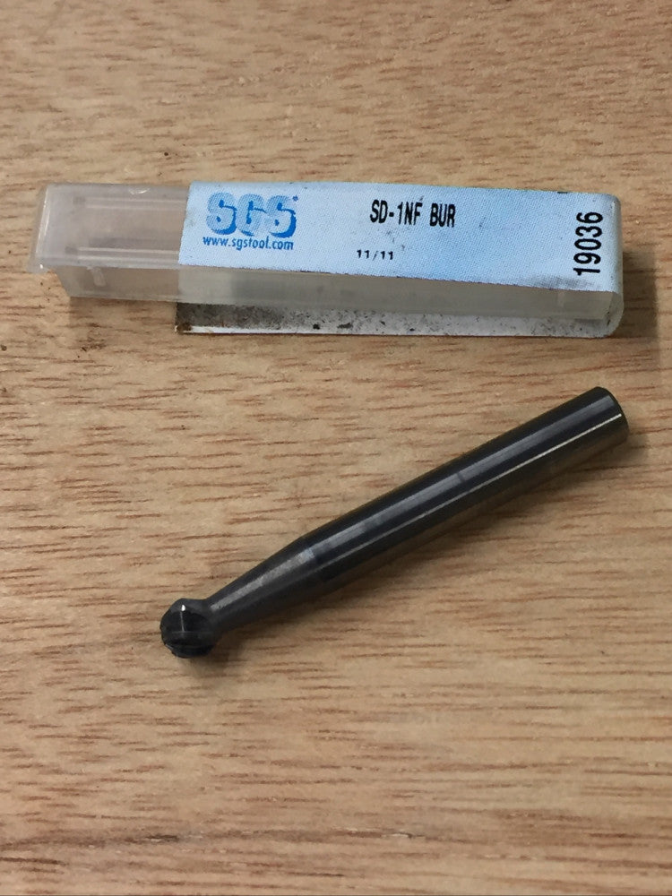 SGS 19036 SD-1NF Single Cut Ball Carbide Burr