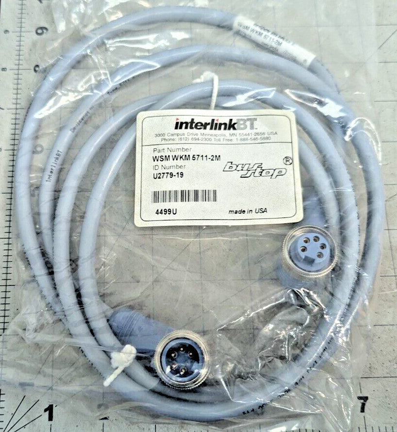 Turck WSM WKM 5711-2M Device Net Cordset PVC, Gray, U2779-19 [C7S2]