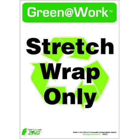 Zing 0050S Green At Work, Stretch Wrap Only, 10 In W X 7 In H, Horizontal