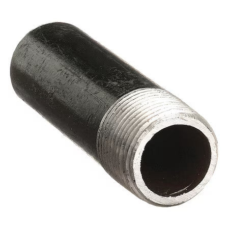 Zoro Select 793N13 Black Nipple,Welded,1 1/2X8