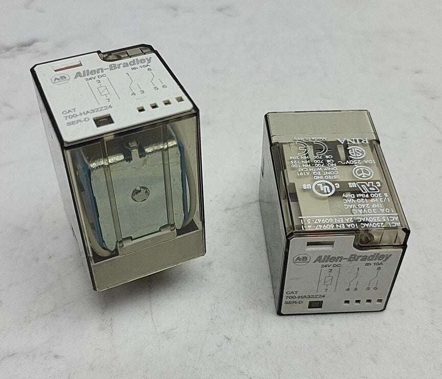 2Pk Allen Bradley 700-HA32Z24 24 Vdc Pilot Relay 10 Amp 240 VAC Dpdt 700HA32Z24