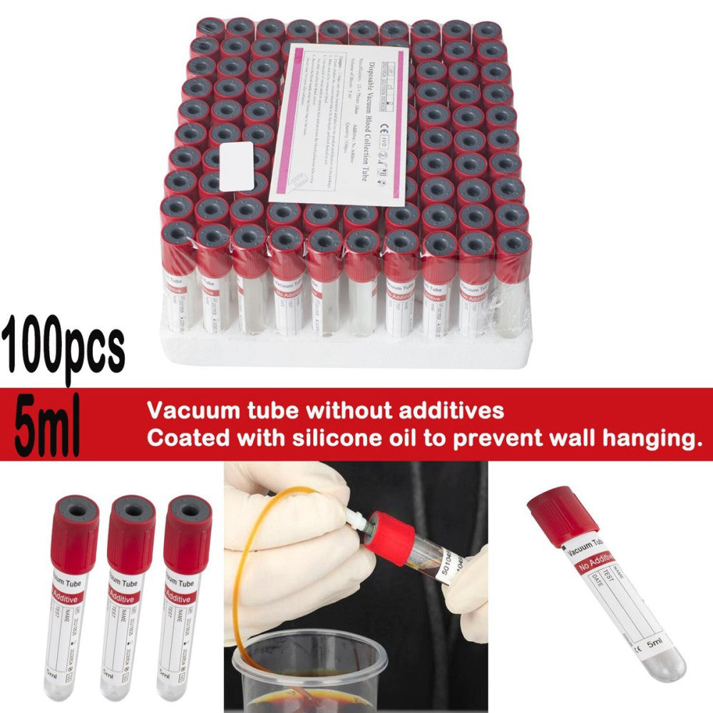 Sterile  Vacuum Blood Collection Tubes Medical Glass No Additive Tubes brand-new